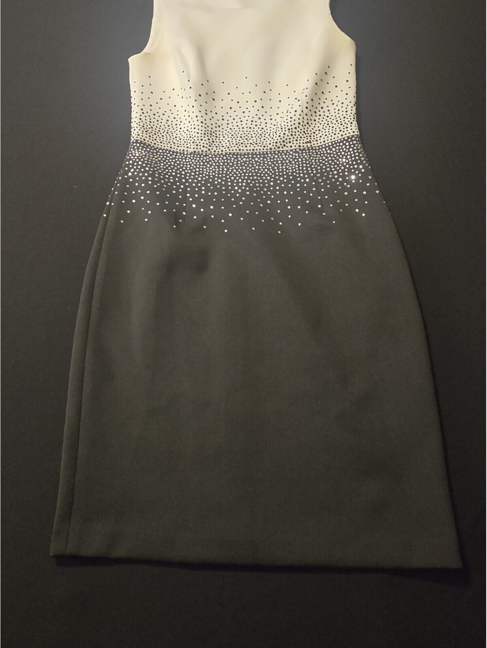 Calvin Klein Women’s Boat Neck Bling Sheath Dress Black/White Size 4